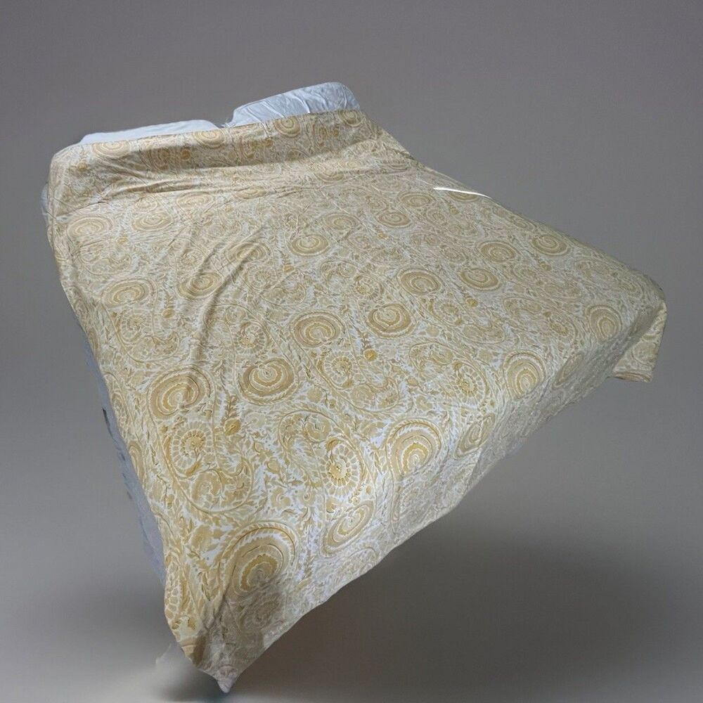 Pottery Barn Painterly Paisley Golden Butter Yellow Duvet Cover Full/Queen Boho